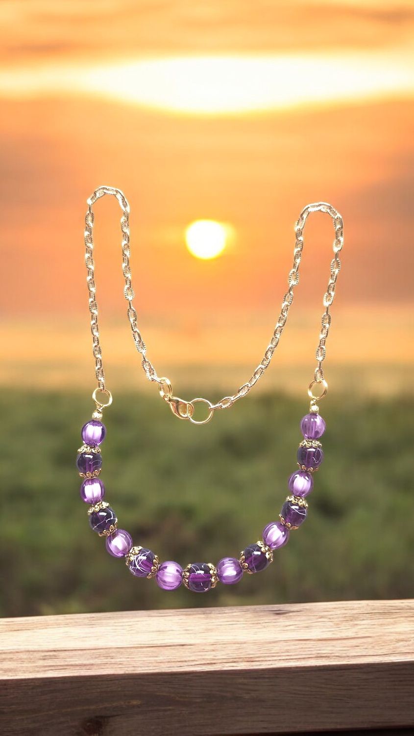 Purple Beaded Necklace