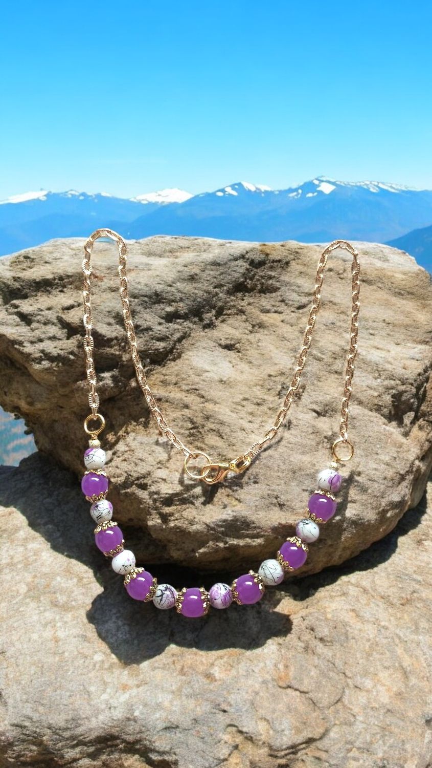 Purple Beaded Necklace