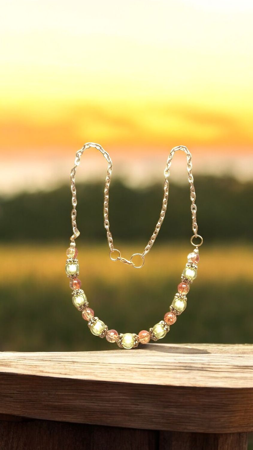 ORANGE &amp; YELLOW BEADED NECKLACE