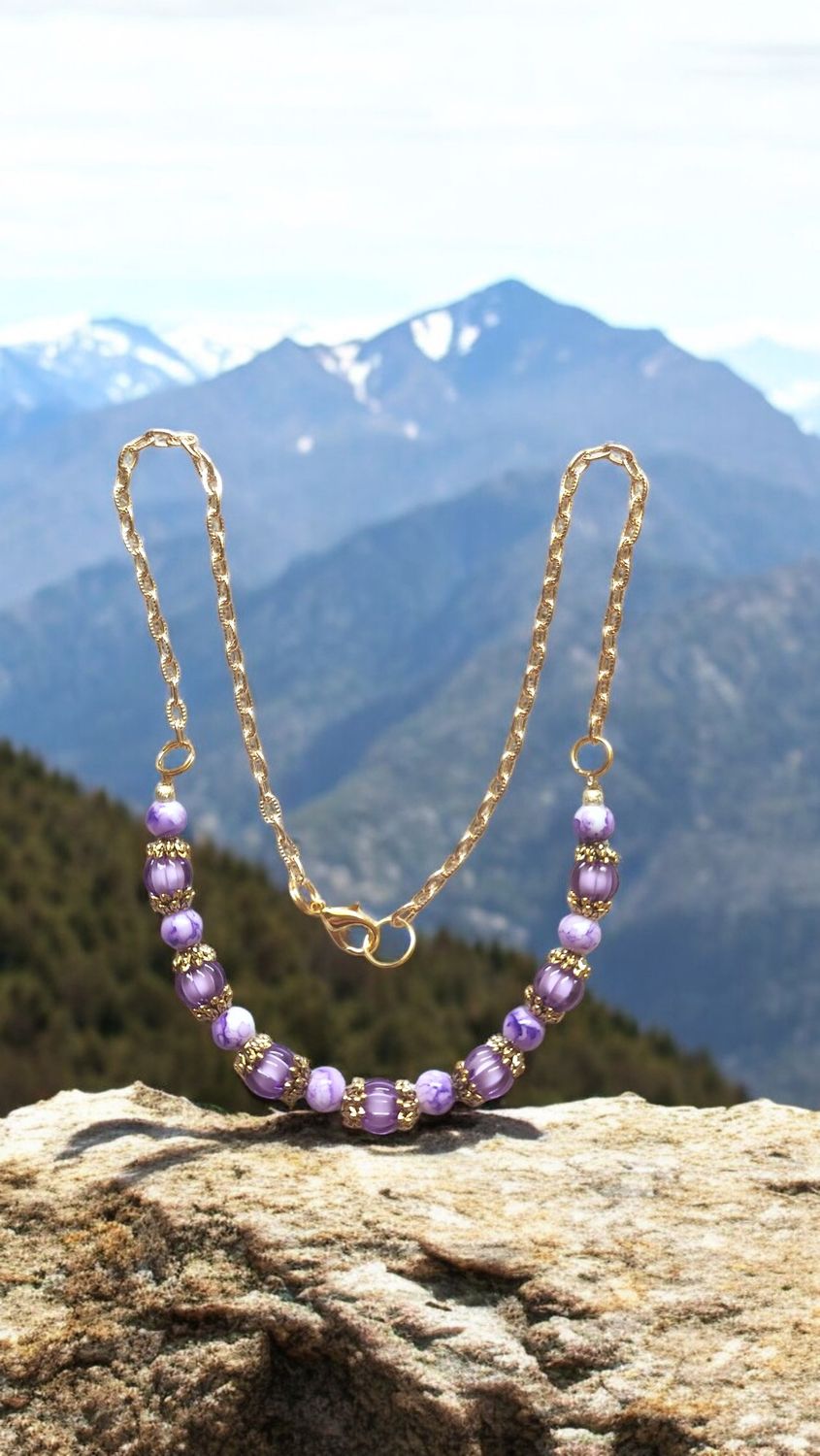PURPLE BEADED NECKLACE