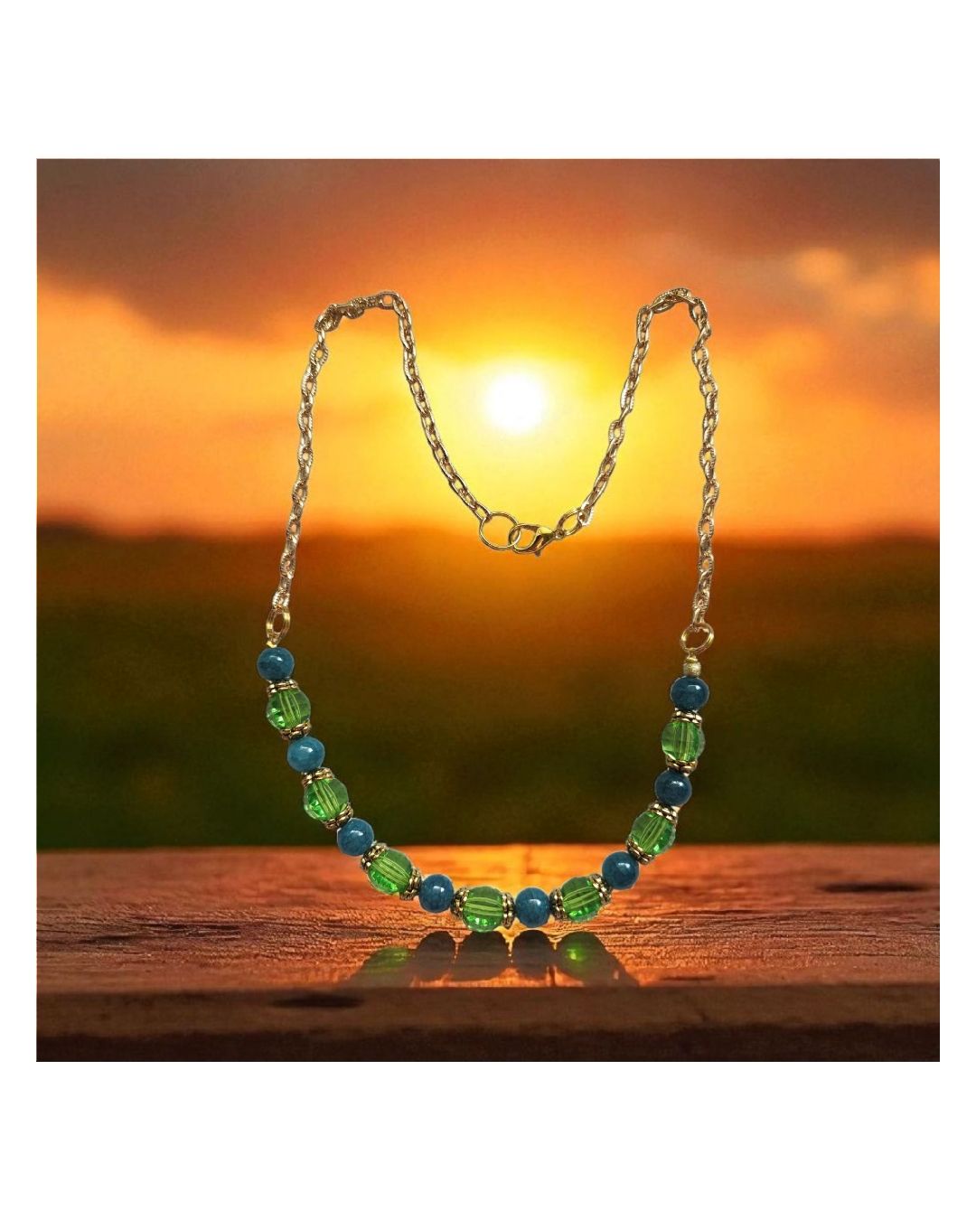 GREEN BEADED NECKLACE