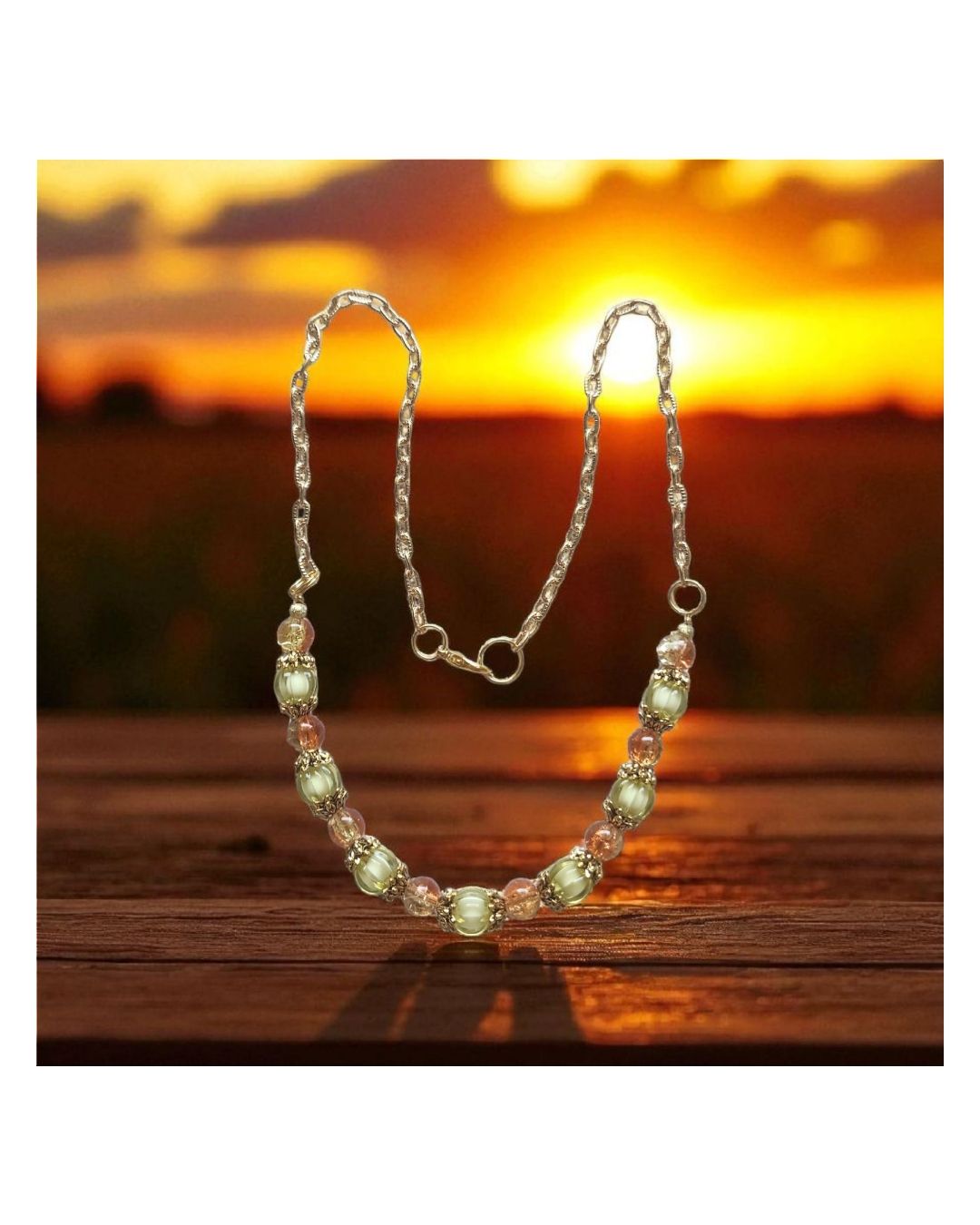 ORANGE &amp; YELLOW BEADED NECKLACE