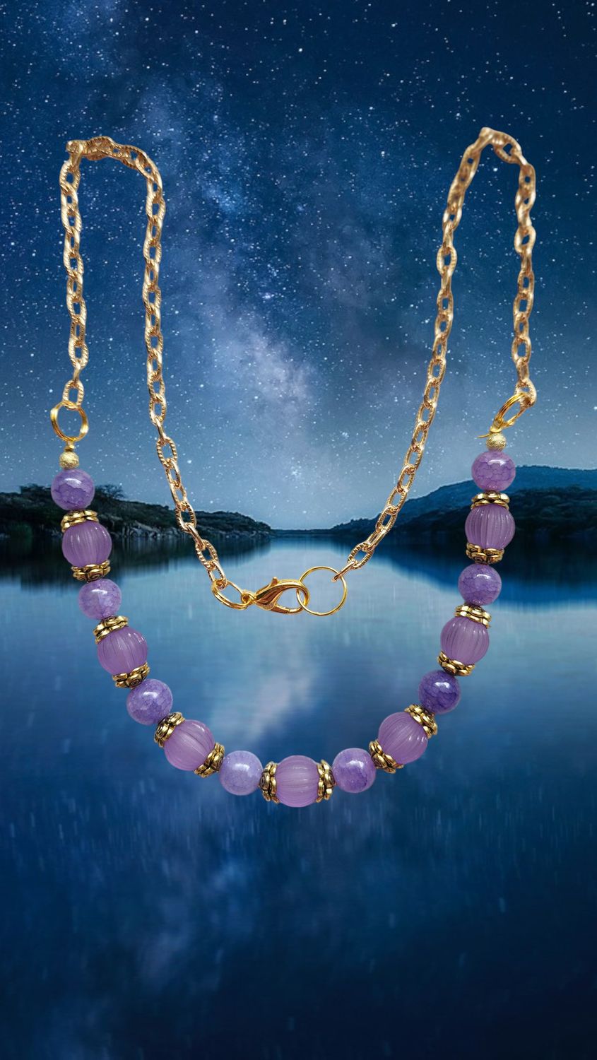 PURPLE BEADED NECKLACE