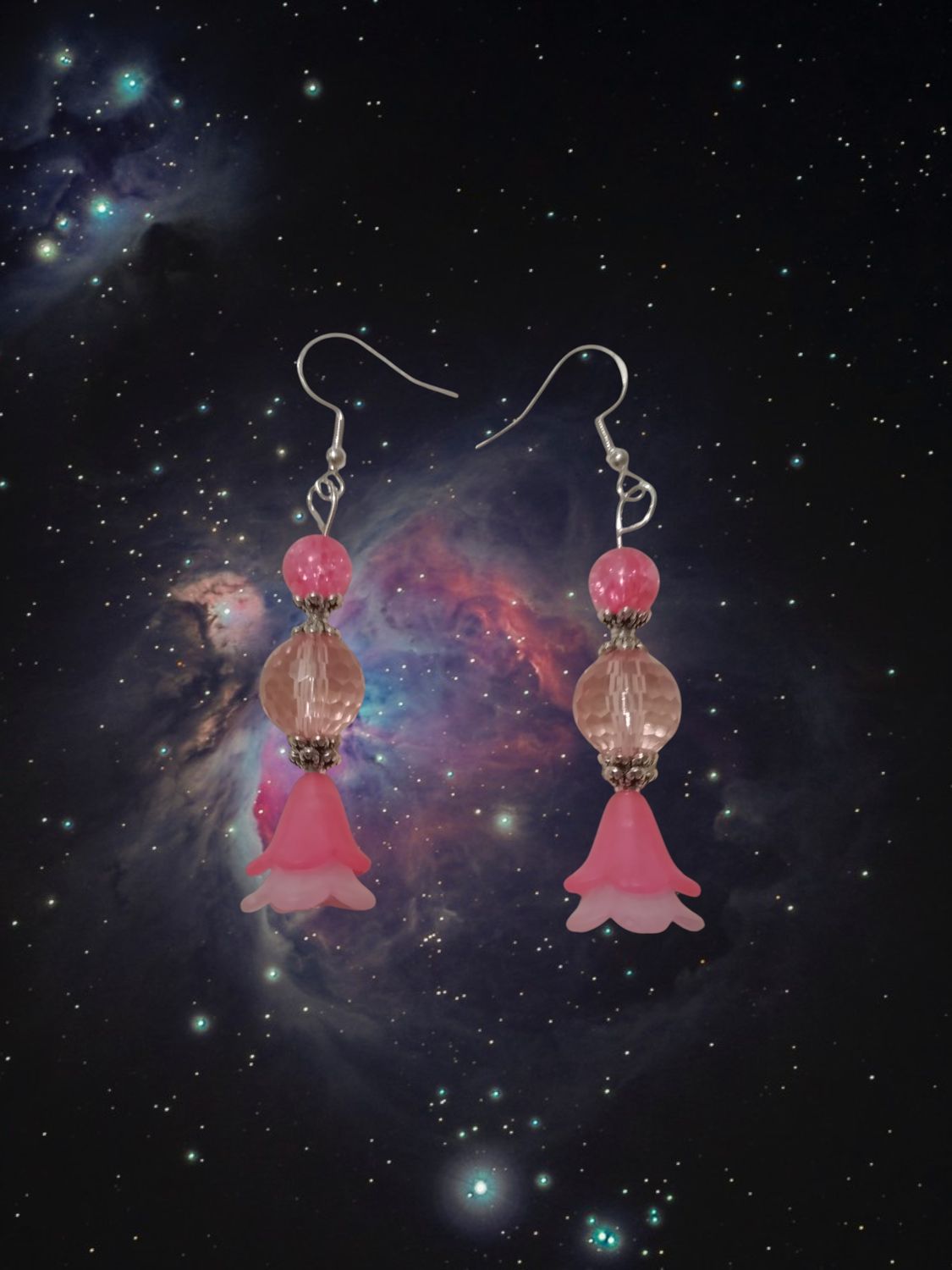 Pink Beaded Earrings