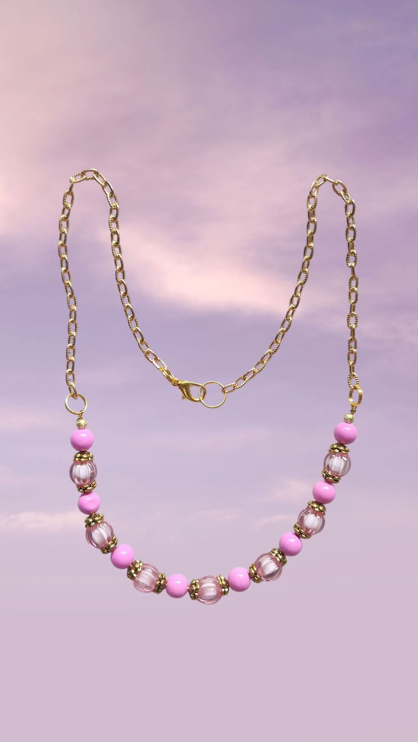 PINK BEADED NECKLACE