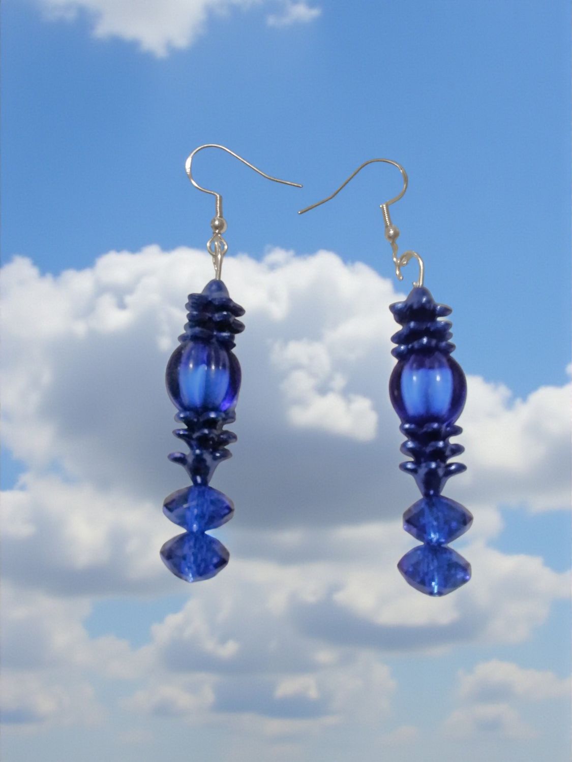 Blue Beaded Earrings