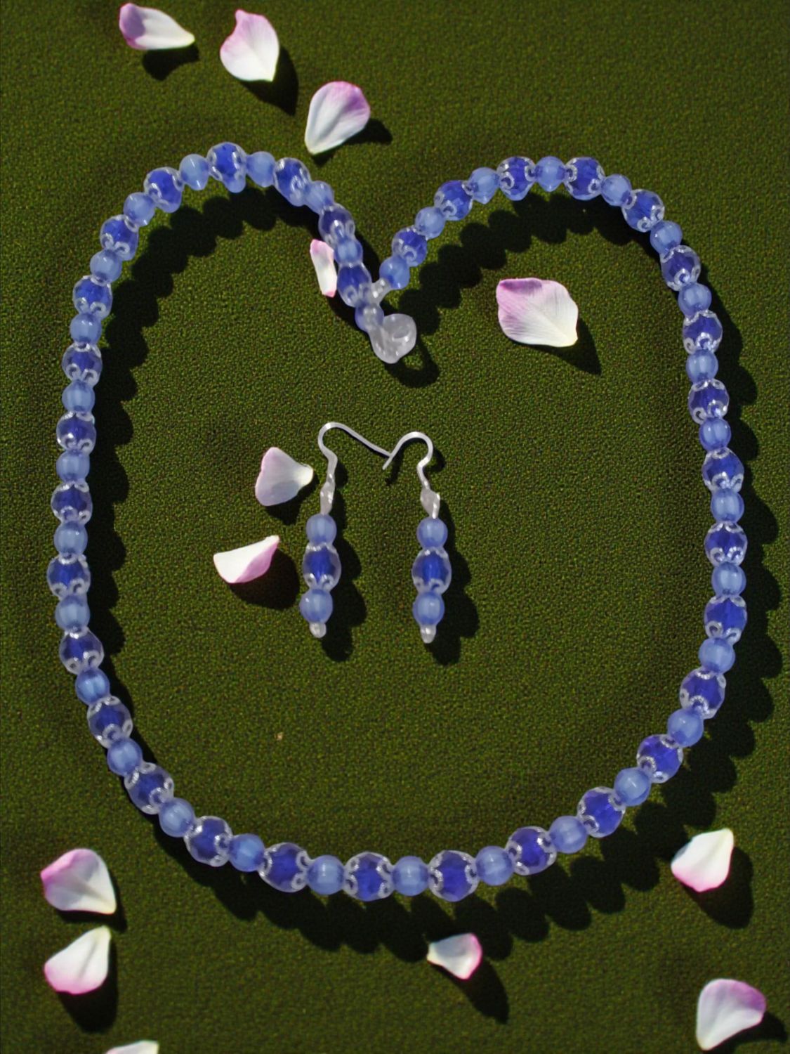 Blue Beaded Jewelry Set
