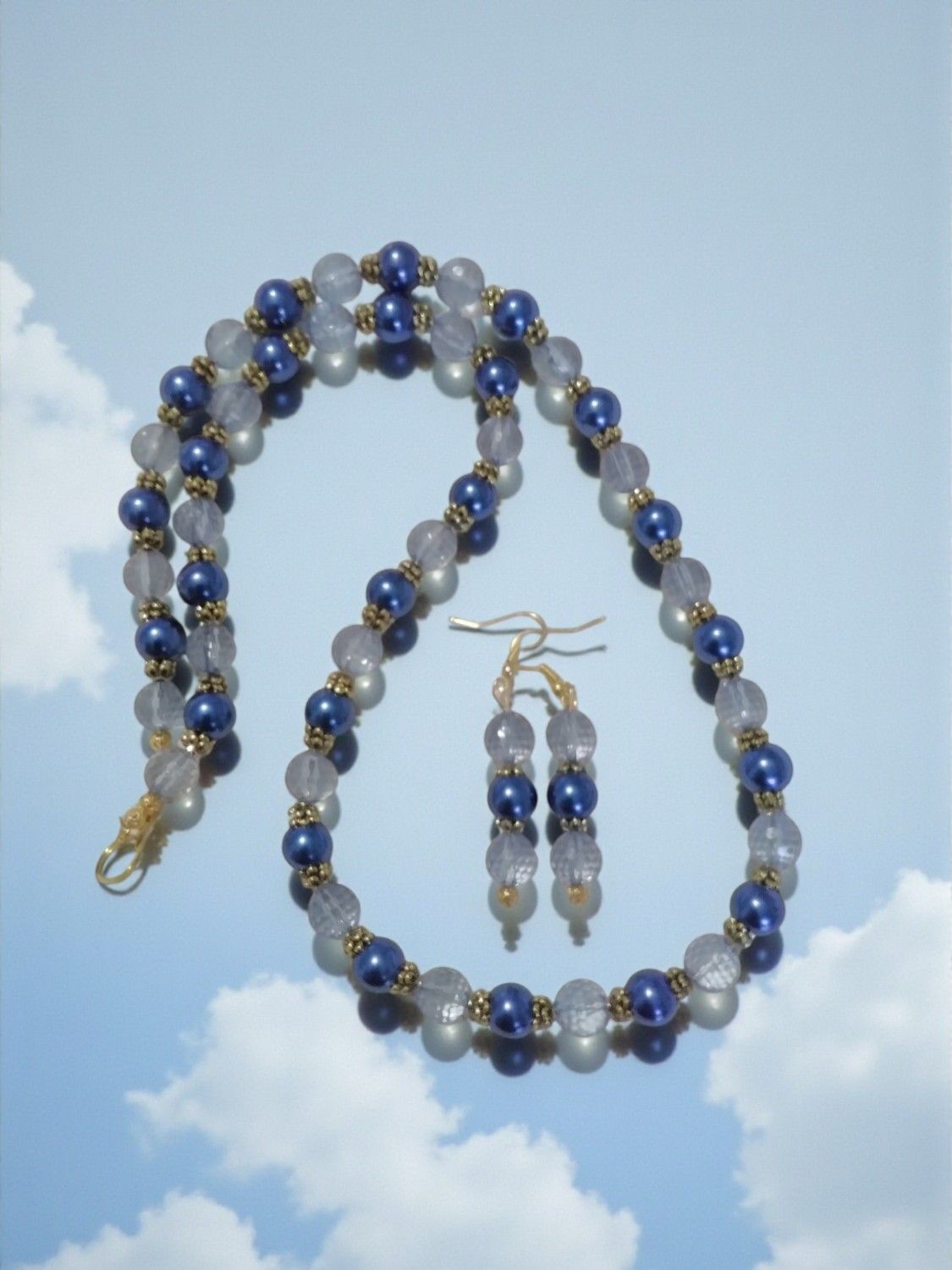 Blue Beaded Jewelry Set
