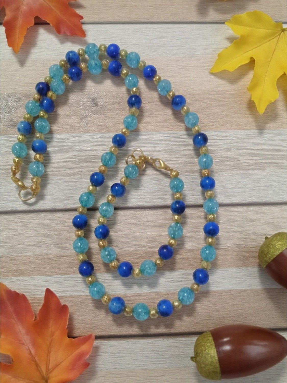 Blue &amp; Turquoise Beaded Jewelry Set