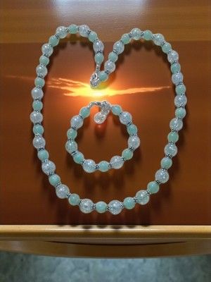 Aqua Beaded Jewelry Set