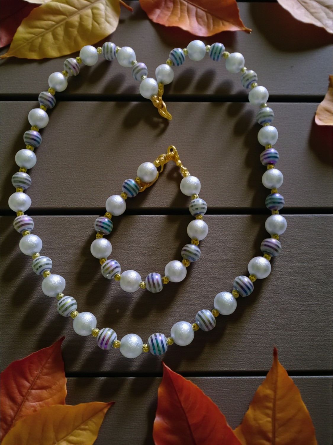 GRAY BEADED JEWELRY SET