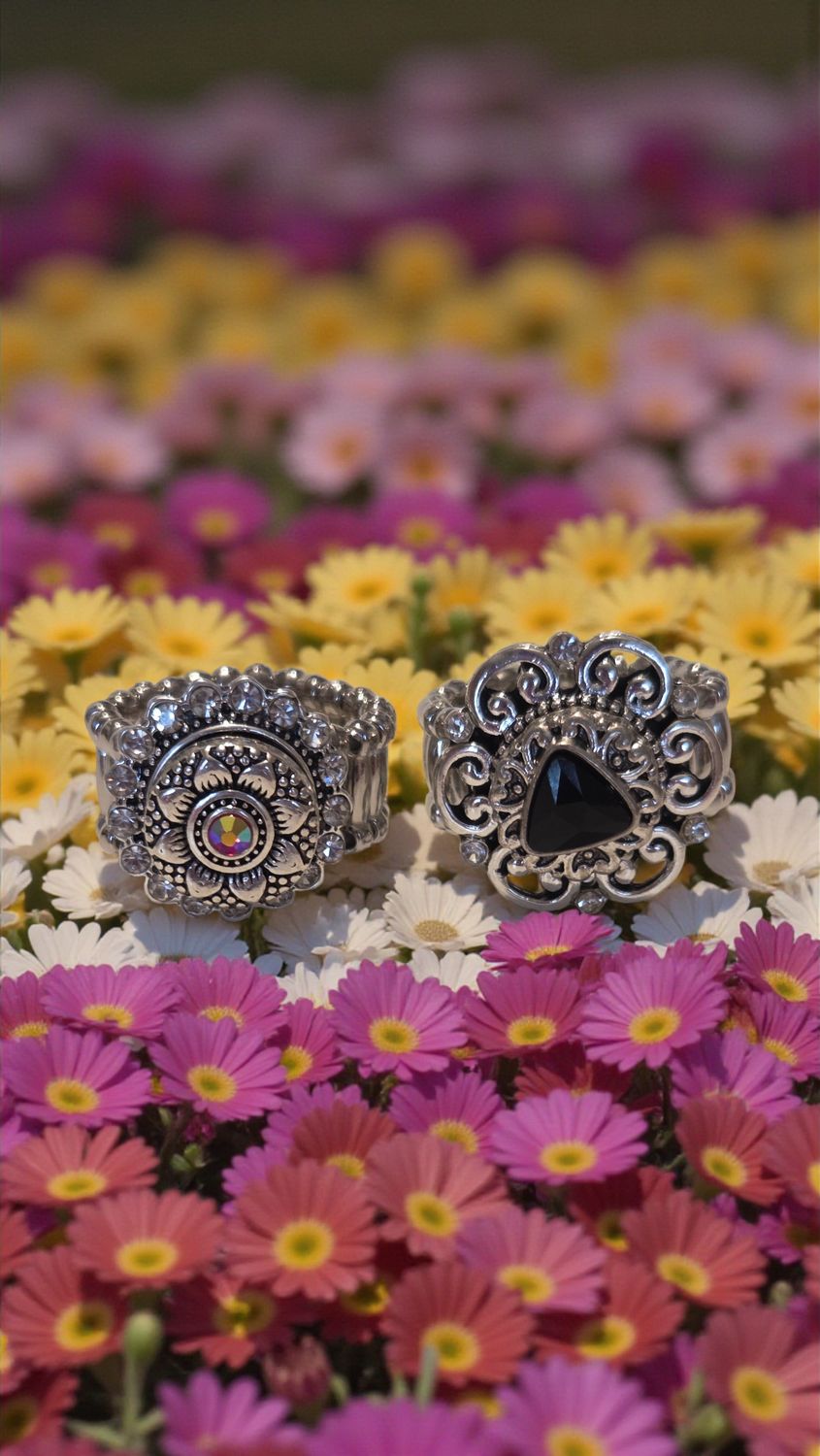 Pink Ring &amp; Blue Ring  - 2 Rings    ( 4647)