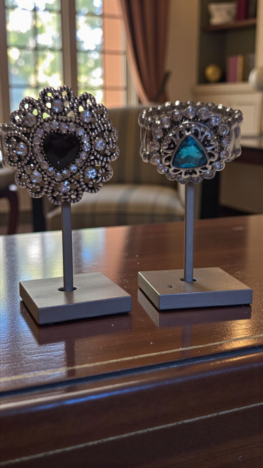 Purple Ring &amp; Turquoise Ring - 2 Rings       (4688)