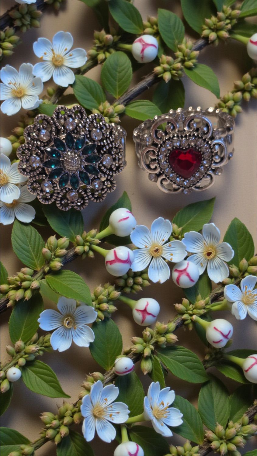 Green Ring &amp; Red Ring   -  2 Ring     (4690)