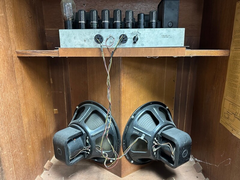 Jensen Field Coil Speakers F12 NS (Pair #1) with Power Amp