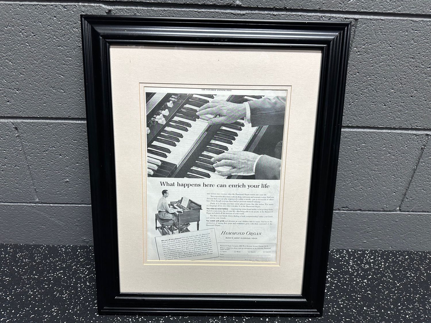 1953 Hammond Organ Company Framed Ad