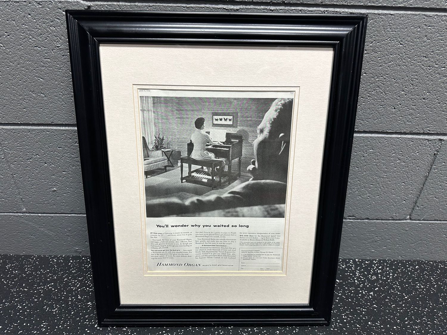 1956 Hammond Organ Company Framed Ad