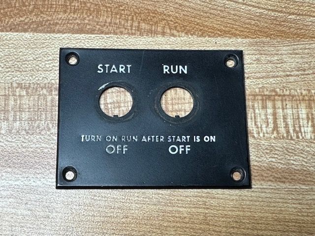 Hammond Organ Start / Run Switch Plate