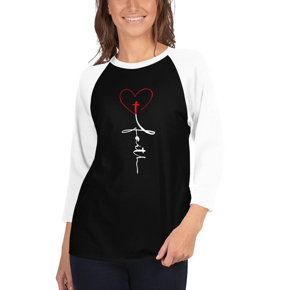 Faith 3/4 Sleeve Raglan Tee