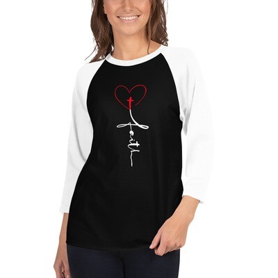 Faith 3/4 Sleeve Raglan Tee