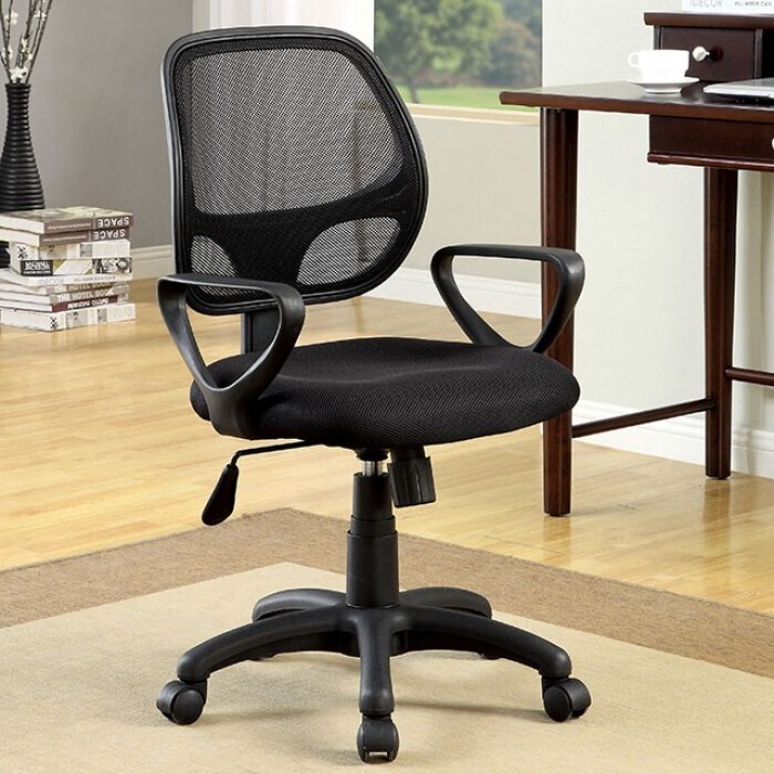 BLACK MESH FABRIC OFFICE CHAIR