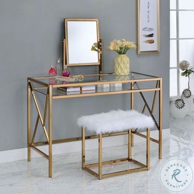 METAL VANITY SET W STOOL