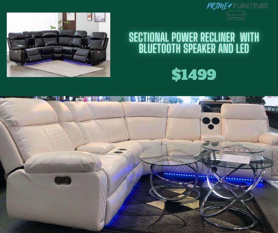 SECTIONAL POWER RECLINER WITH BLUETOOTH SPEAKER