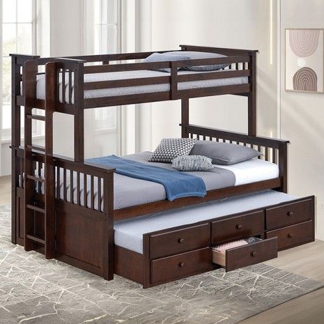 BUNK BED BRN/GRAY/WTH