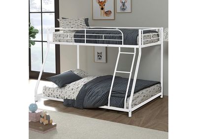 BUNK METAL BED WTH/GRAY/SLV