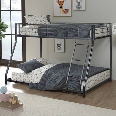BUNK METAL BED WTH/GRAY/SLV