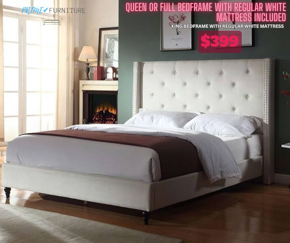 QUEEN OR FULL BEDFRAME WITH MATTRESS INCLUDED