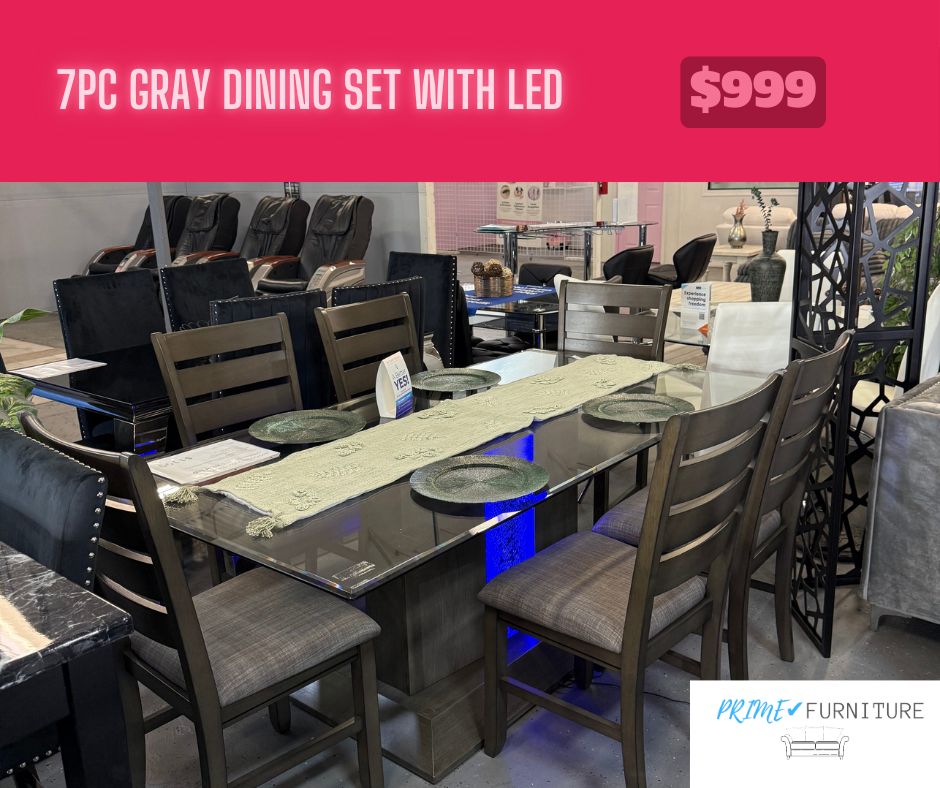 7PC DINING SET WITH LED