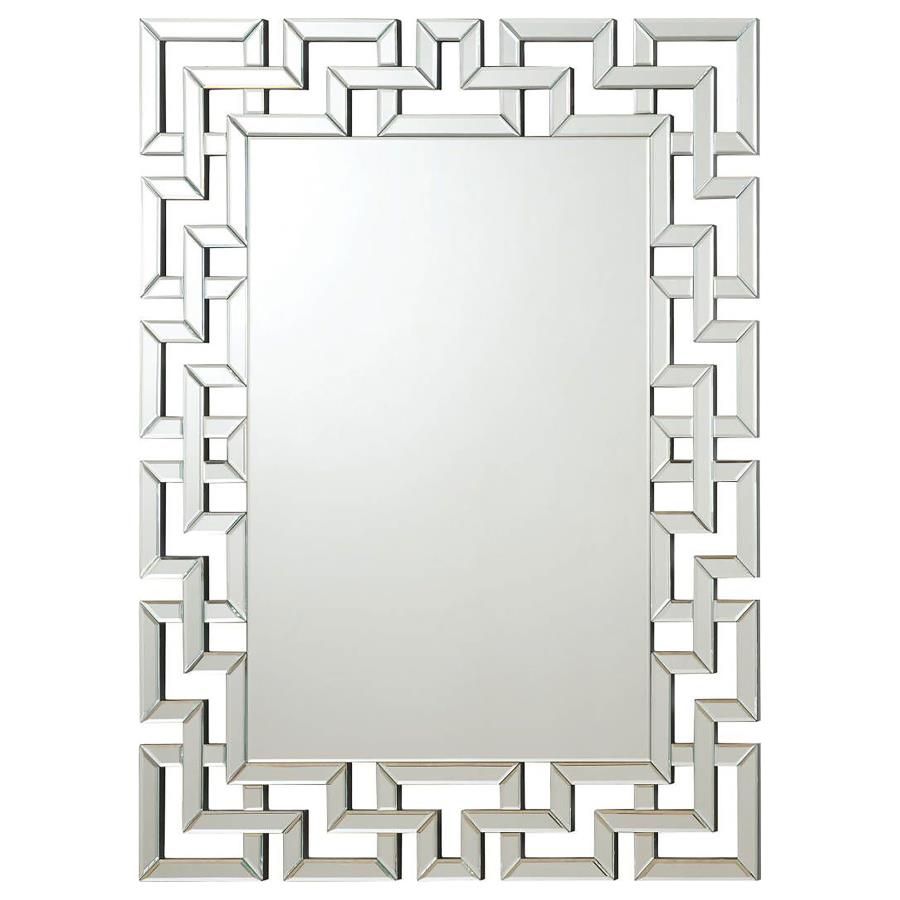 GREEK MOTIF WALL MIRROR SILVER