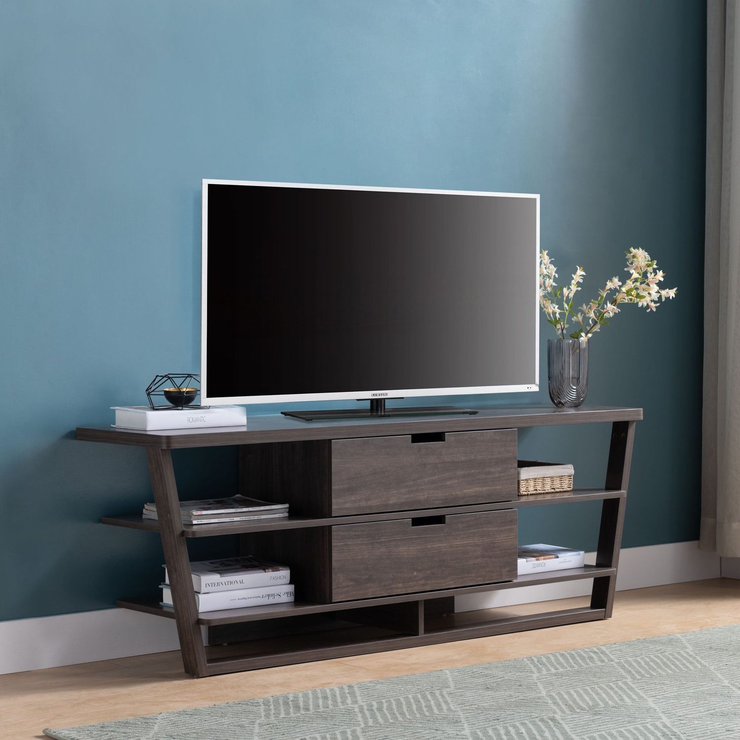 TV STAND  BROWN WALNUT