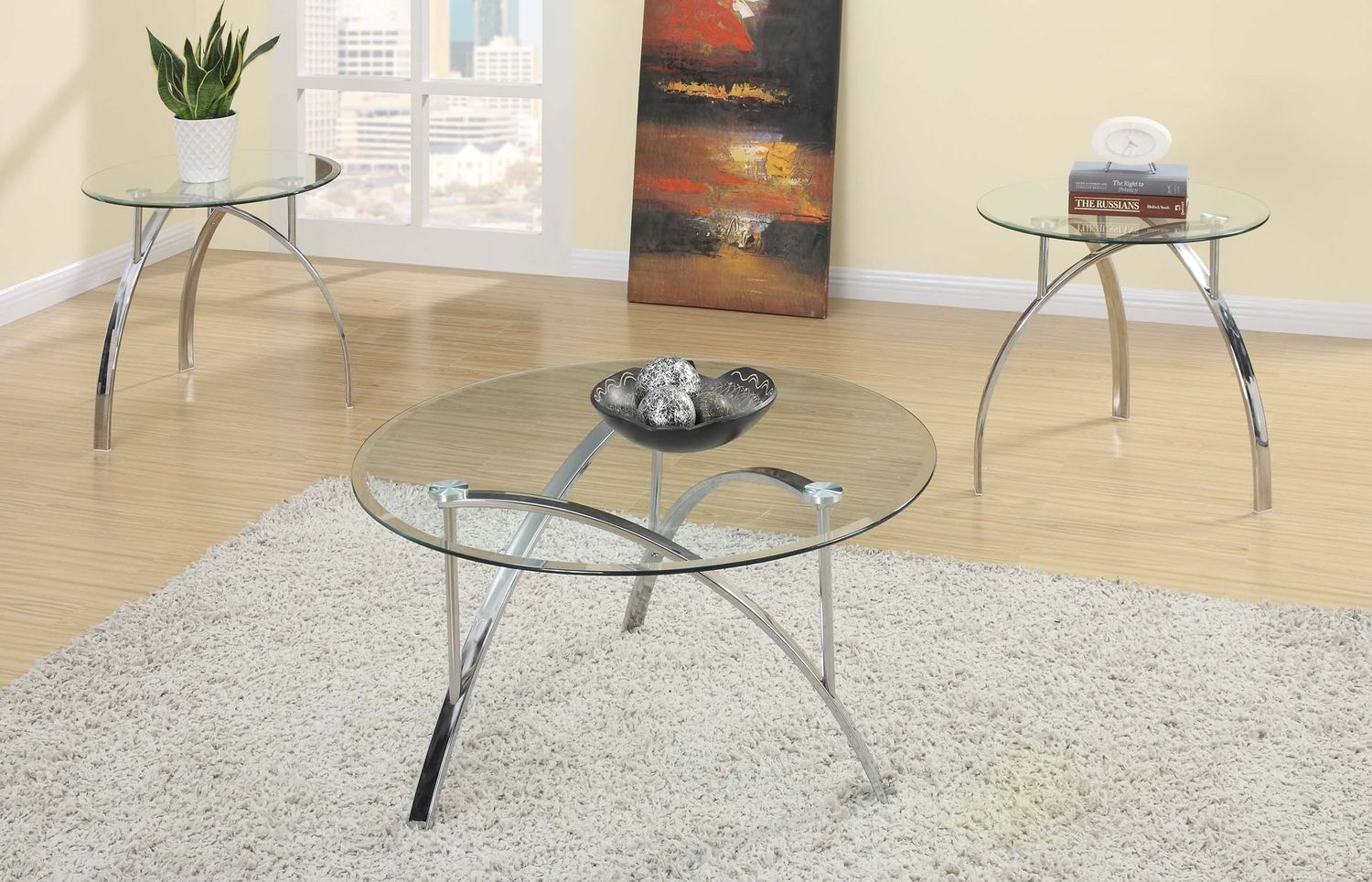 COFFEE TABLE GLASS TOP SET
