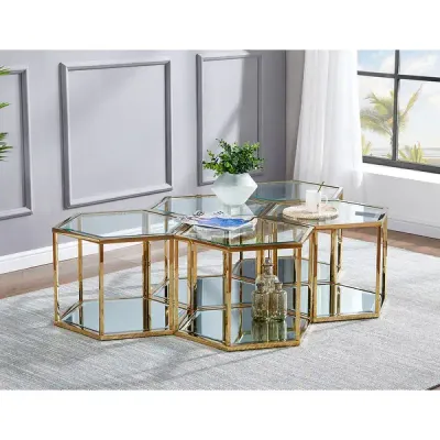 GOLD HEXAGON COFFEE TABLE
