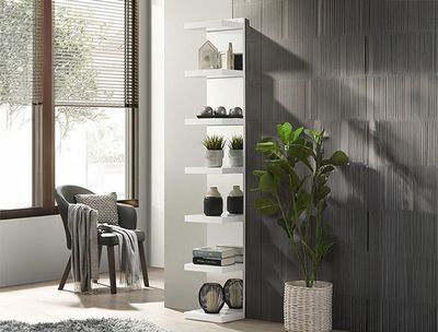 WHITE RACK MIRRORED