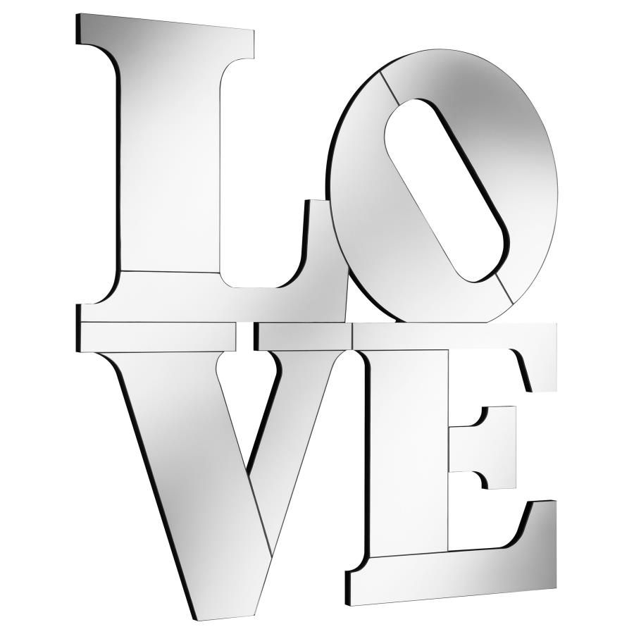 LOVE LETTERED WALL MIRROR SILVER