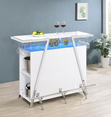 FREESTANDING LED HOME BAR WHITE