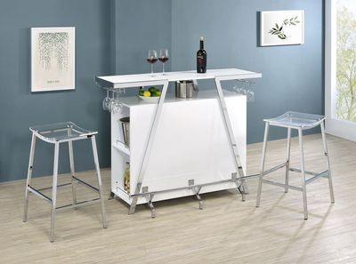 FREESTANDING LED HOME BAR WHITE