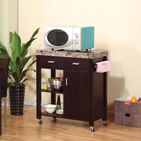 FAUX MARBLE KITCHEN CART
