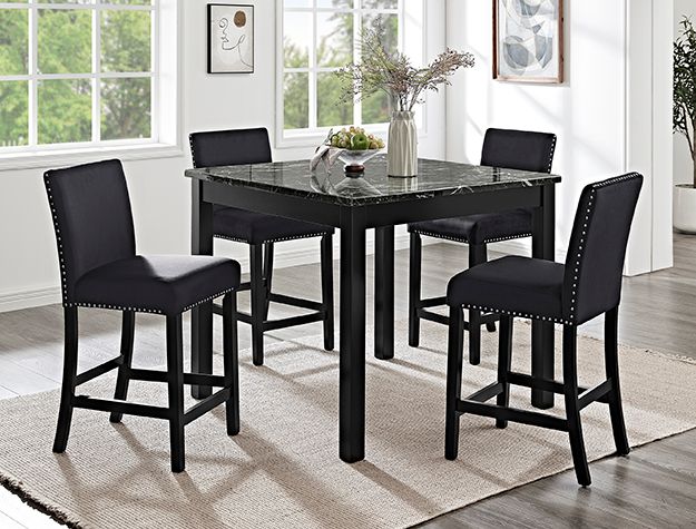 5PC VELVET DINING SET
