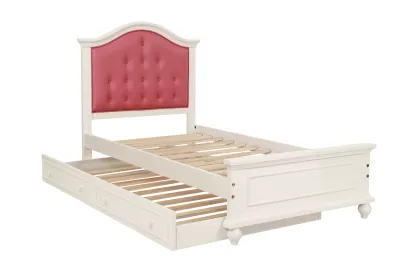 TWIN BED PINK AND WHITE WITH EXTRA BED