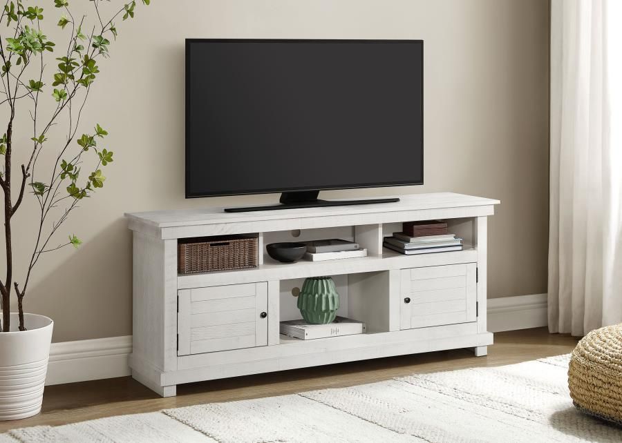 TV STAND DISTRESSED WHITE