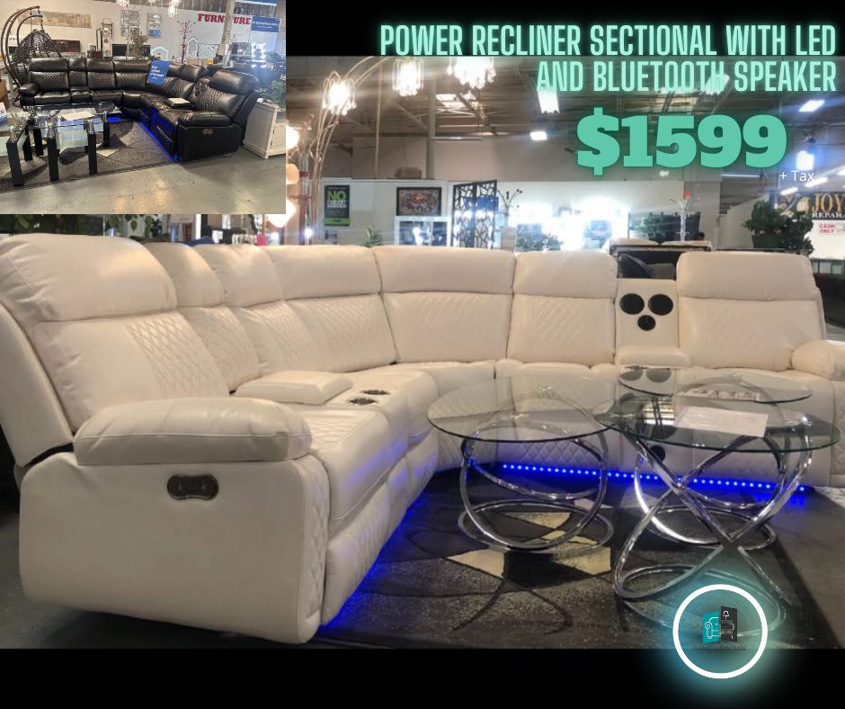 SECTIONAL WITH LED AND BLUETOOTH SPEAKER