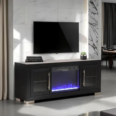 60&quot; TV STAND W/ FIRE PLACE