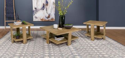 3PC WOODEN COFFE TABLE SET