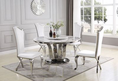 5PC DINING MARBLE TABLE