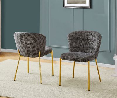 ROUND GLASS DINING SET WITH FLUFFY CHAIRS