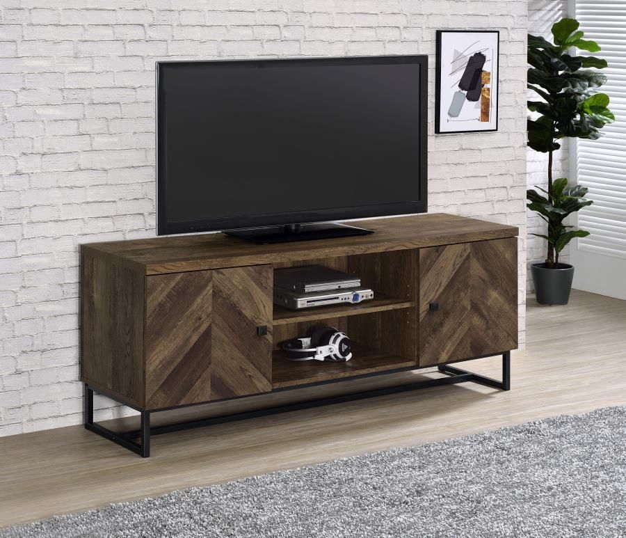 Wood 60-inch TV Stand Rustic Oak
